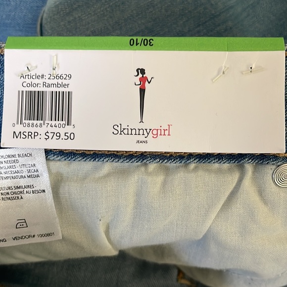 NWT Skinnygirl Button Fly Wide Leg Cropped High Rise Stretch Jean - Picture 9 of 11